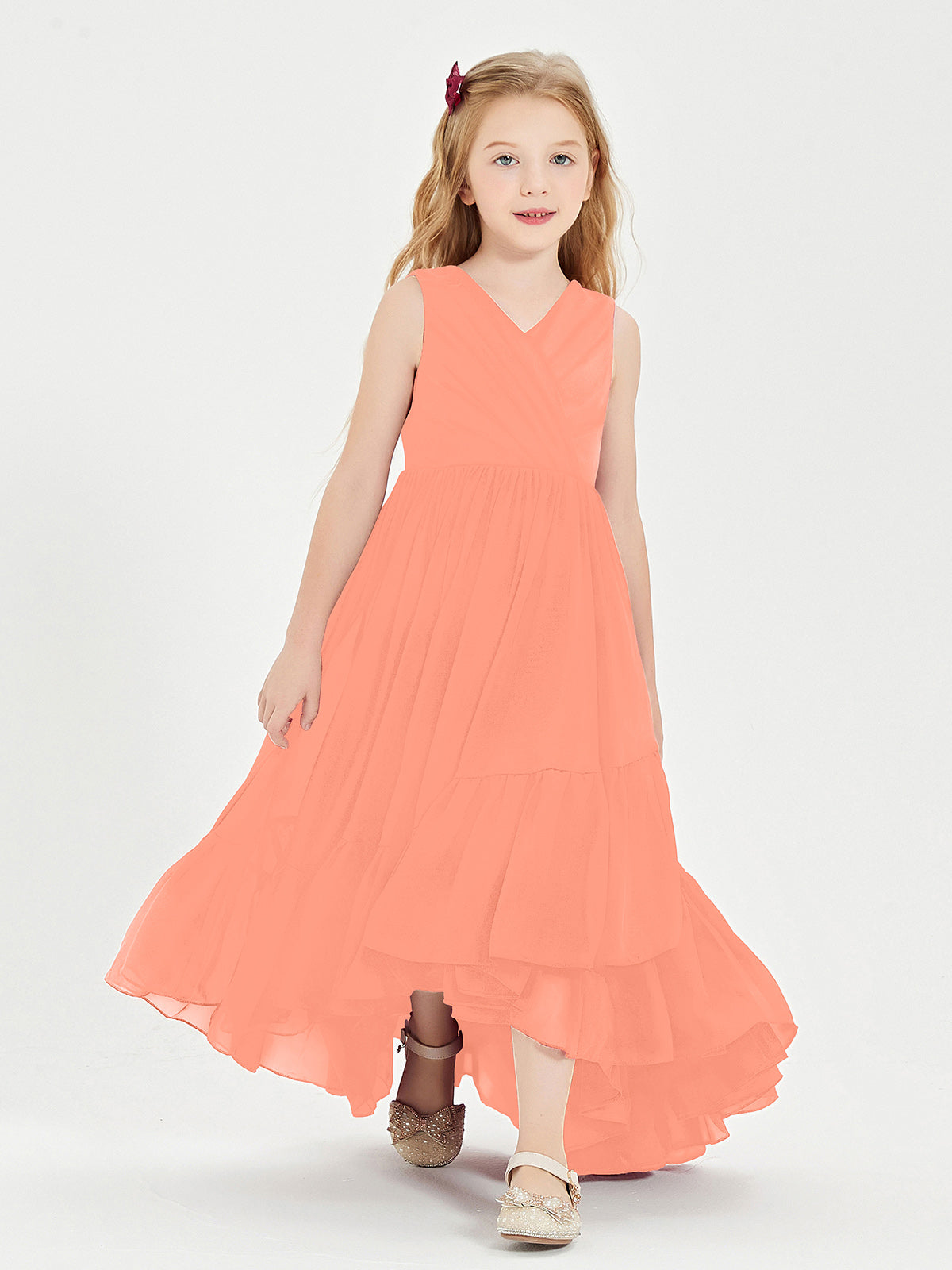 Cascading Skirt Boho Dresses for Junior Bridesmaids Sunset